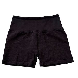 Buffbunny Black & Gray Heathered Biker Athletic Shorts Size Medium